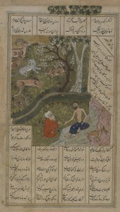 Majnun visitato nel deserto dallo Shaykh Salim, foglio da un Layla u-Majnun di Nizami (m.1209) 1475-1500 da Persian School