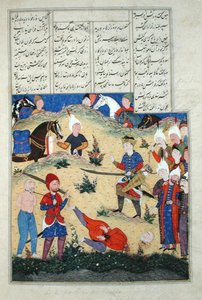 La decapitazione del sogno di Afrasiab si avvera, illustrazione dallo 