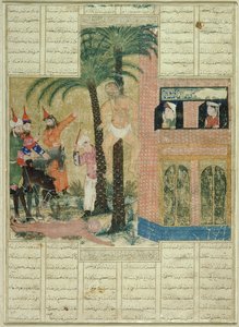 Pagina del manoscritto Demotte dello Shahnama (Libro dei Re), di Abul-Qasim Manur Firdawsi (c.934-c.1020) da Tabriz, c.1335 da Persian School