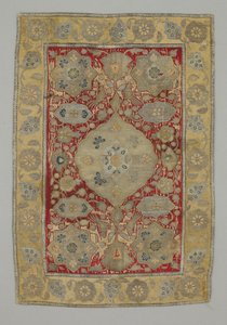Pannello--pappagallo su un ramo di rosa ripetuto da Persian School