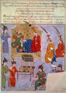 Rappresentazione di Houlagou Khan (1217-1265), nipote di Gengis Khan da Persian School