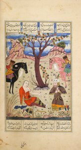 Rustam piange il morente Suhrab, illustrazione da 