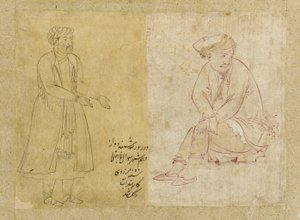 Figura seduta, Isfahan, dinastia Safavide, 1610s