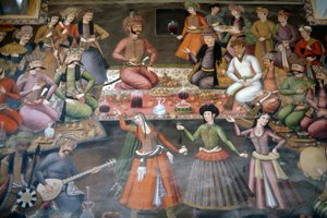 Shah Abbas I il Grande riceve Nadr Vali Muhammad Khan del Khanato di Bukhara, Sala delle Udienze