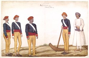 Attendenti della tenda, c.1820-30 da Persian School