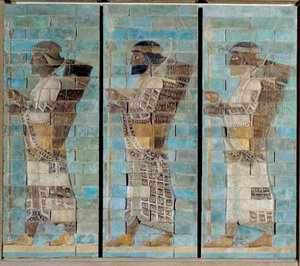 Il fregio degli arcieri, dal palazzo di Dario I, re di Persia, a Susa da Persian School