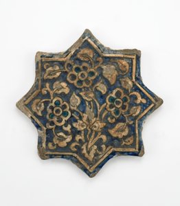 Piastrella a forma di stella a otto punte, periodo Il-Khanid, 1256-1335