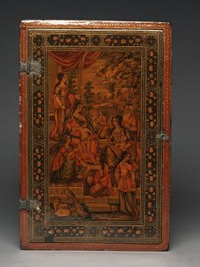 Kit di attrezzi raffigurante la Sacra Famiglia, c.1830 (tecnica mista) da Persian School