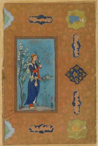 Donna con un mazzo di fiori, Periodo Safavide, c.1575 da Persian School