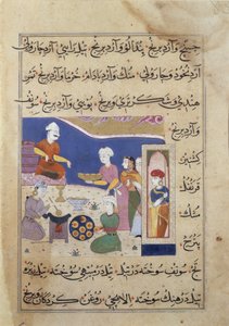 Preparazione di dolci per il Sultano di Mandu, da un manoscritto sulla cucina indiana