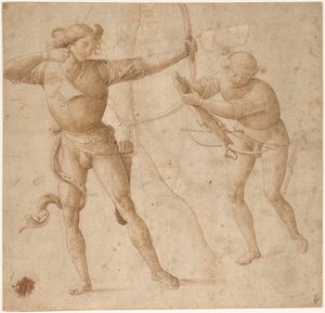 Un arciere e un balestriere, c. 1500 da Perugino