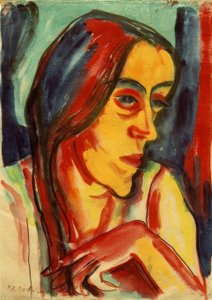 Giovane Donna con Treccia Scura (Hanna) da Peter August Böckstiegel