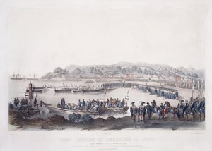 Primo sbarco degli americani in Giappone a Gore-Hama il 14 luglio 1853