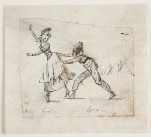 Anine Frölich e Pierre Jean Laurent in una scena dal balletto di Galeotti "Zigeunernes leir", il Teatro Reale Danese