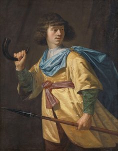 Ritratto di un Giovane con un Giavellotto e un Corno da Caccia da Peter Danckerts de Rij