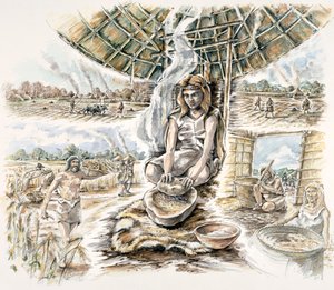 Produzione di grano neolitico, c1990-2010 da Peter Dunn