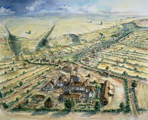 Villaggio medievale di Wharram Percy, fine XII secolo, c1990-2010 da Peter Dunn
