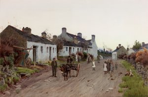 Un villaggio gallese - Sera, circa 1890-1910 da Peter Ghent