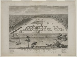 Veduta di Savannah come appariva il 29 marzo 1734, inciso da P. Fourdrinier, Londra, c.1735 da Peter Gordon