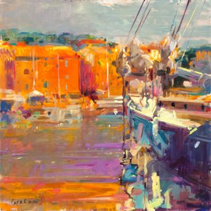 Ormeggio a Saint-Tropez, 2021 da Peter Graham (Contemporary)