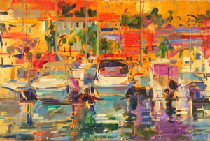 Porto della Riviera al sole da Peter Graham (Contemporary)