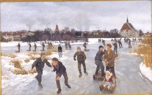 Bambini che pattinano fuori Fåborg