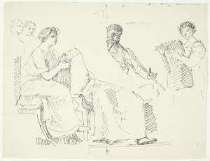 Copia da affresco antico nel museo di Napoli. Scena musicale da Peter Hansen