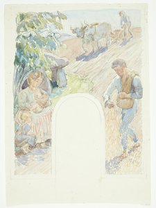 Agricoltura. Bozza per affresco previsto a Faaborg da Peter Hansen