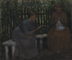 Due giovani ragazze in un padiglione da Peter Hansen