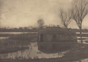 Una casa-barca in canna da Peter Henry Emerson