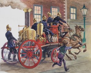 Motore antincendio (gouache su carta) da Peter Jackson