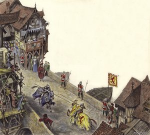 Giostra su Old London Bridge il 23 aprile 1390 da Peter Jackson