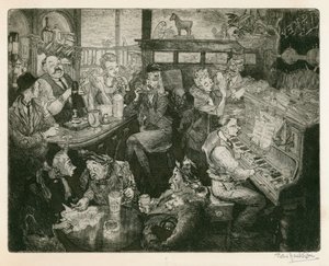 Scena di pub a Londra durante la seconda guerra mondiale