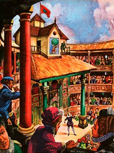 Shakespeare che si esibisce al Globe Theatre da Peter Jackson