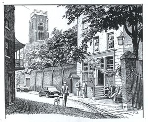 Il Granatiere, Wilton Row, Belgravia (inchiostro su carta) da Peter Jackson