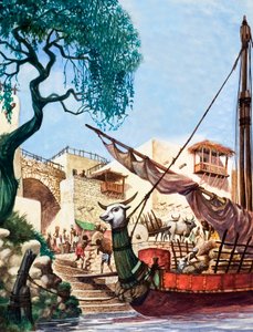 Scarico di una barca commerciale