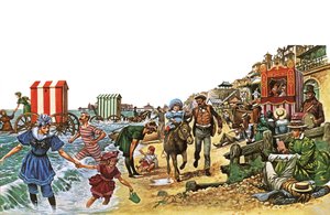 Scena di spiaggia vittoriana da Peter Jackson