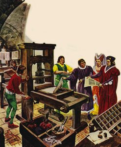 William Caxton mostra la sua stampa a Re Edoardo IV e alla sua Regina, Elisabetta