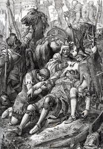Il re Guglielmo il Conquistatore ferito dal figlio Roberto II di Normandia alla fortezza di Gerberoy da Peter Johann Nepomuck Geiger