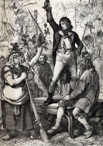 Scoppio della Rivoluzione Francese nel 1789: la popolazione riunita è invitata a scegliere il colore di una coccarda e a prendere le armi (storico) di Anton Ziegler da Peter Johann Nepomuck Geiger
