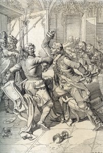 Rivolta degli Streltsy: arresto dei membri dei reggimenti Streltsy dopo la loro sollevazione nel 1698 contro le innovazioni progressive dello zar Pietro il Grande, Russia da Peter Johann Nepomuck Geiger