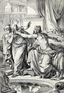 La principessa gepida Rosamunda (morta nel 572) e il suo amante, assassino del marito re Alboino, si avvelenano con la stessa coppa di veleno, 572 da Peter Johann Nepomuck Geiger
