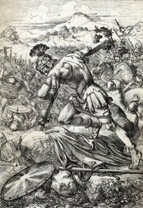 Il suicidio del generale romano Varo (Publio Quintilio Varo) sulla sua spada nella battaglia di Teutoburgo (Teutoburger Wald o Teutberg) che oppose i Romani ai Germani nel 9 d.C.