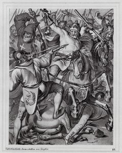 Morte di Giovanni il Cieco, re di Boemia, alla battaglia di Crecy da Peter Johann Nepomuk Geiger