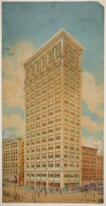 Grattacielo Prairie School, Chicago, Illinois, prospettiva da Peter Joseph Weber