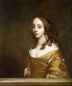 Ritratto di una Signora della Famiglia Popham, a mezzo busto, Dietro una Finestra, con un Vestito Arancione da Peter Lely