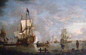 Il Colpo del Mattino: HMS Peregrine al Largo di Rochester da Peter Monamy