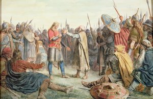 Olav Trygvasson è scelto come re di Oreting da Peter Nicolai Arbo