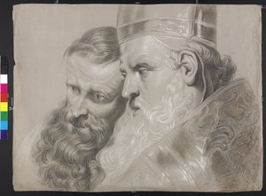 Der Hl. Ambrosius und Kaiser Theodosius da Peter Paul (after) Rubens