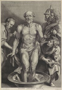 La morte di Seneca, inciso da Alexander Voet II da Peter Paul (after) Rubens